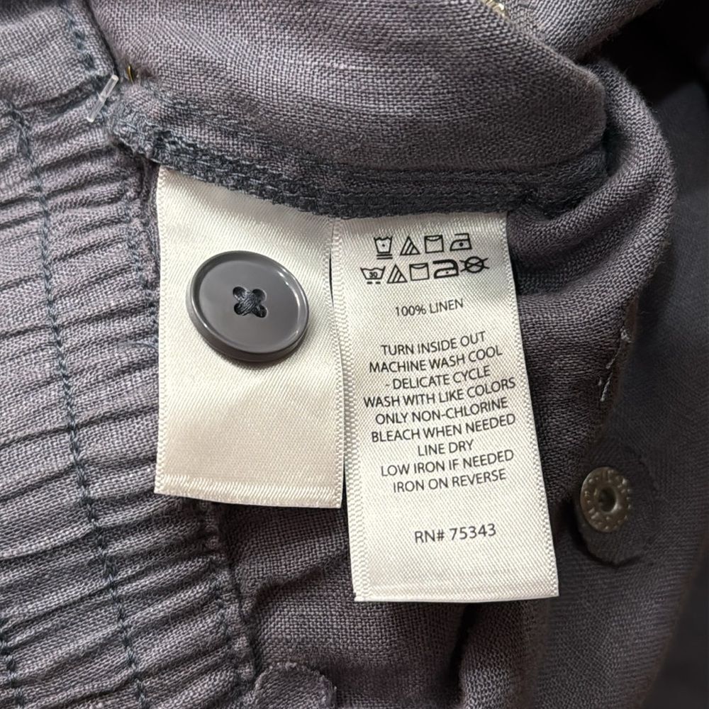 NWT Tahari Women Linen Blueish Grey‎ Pants Elastic Waist size XL - Picture 9 of 12